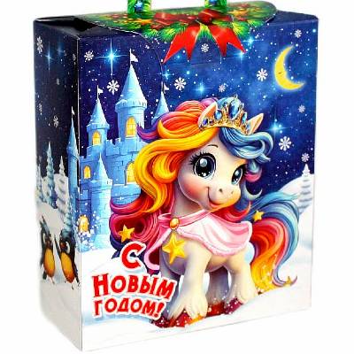 Сладкий новогодний подарок в картонной упаковке весом 800 грамм